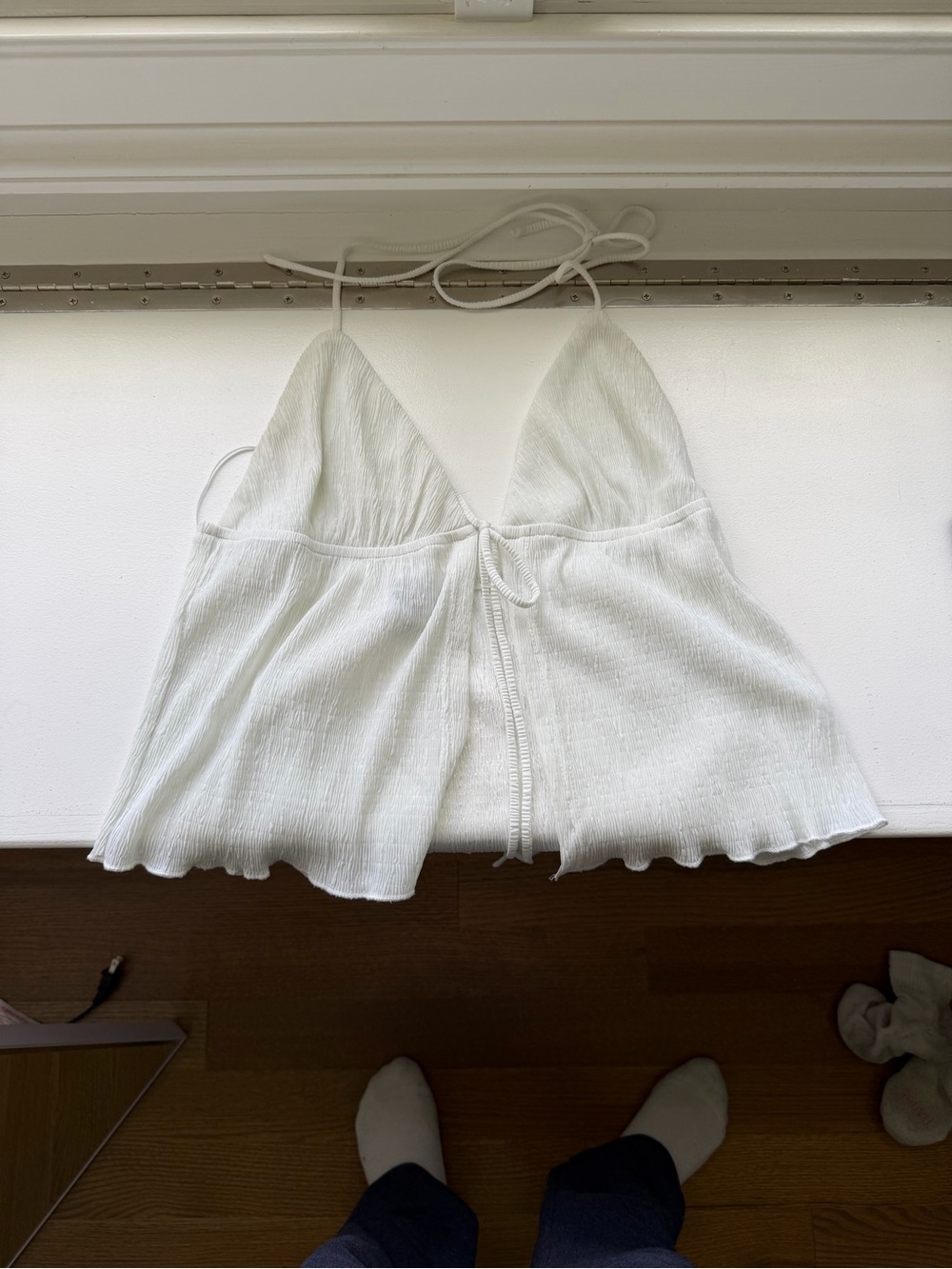Women's White Tie-Front Camisole Top